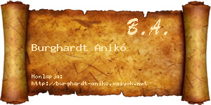 Burghardt Anikó névjegykártya