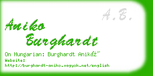 aniko burghardt business card
